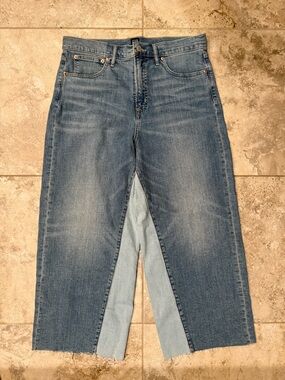 GAP Two Tone High Rise Wide Leg Denim Jeans